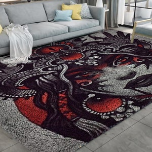vampire DIY Latch Hook Kits Rug Embroidery Carpet Set Needlework with Crochet Needlework Crafts Shaggy DIY Latch Kits for Adults/Kids