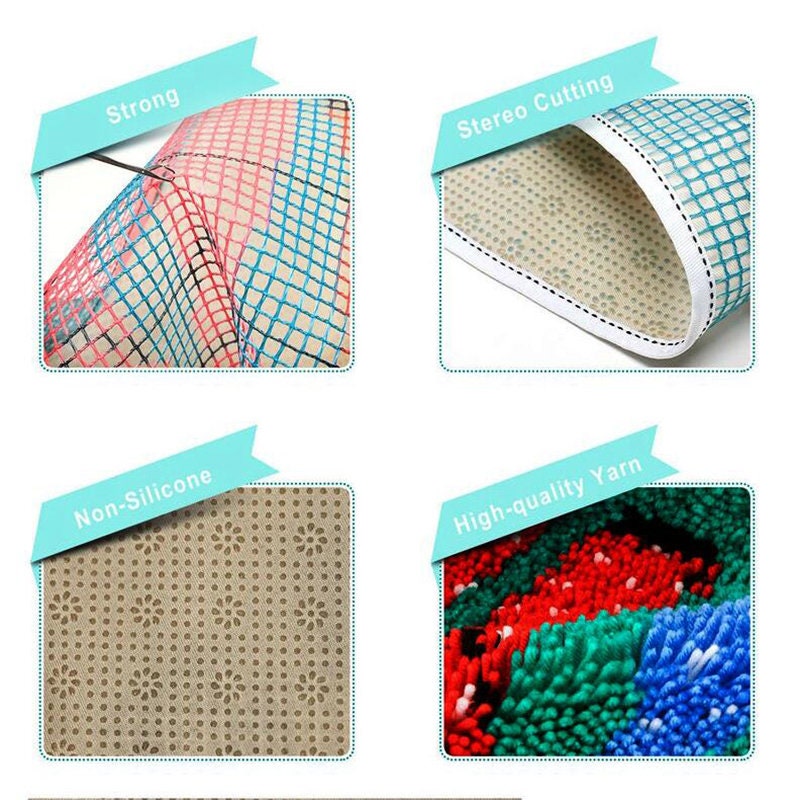  JINGJIE Latch Hook Rug Crochet Cushion Mat Welcome to