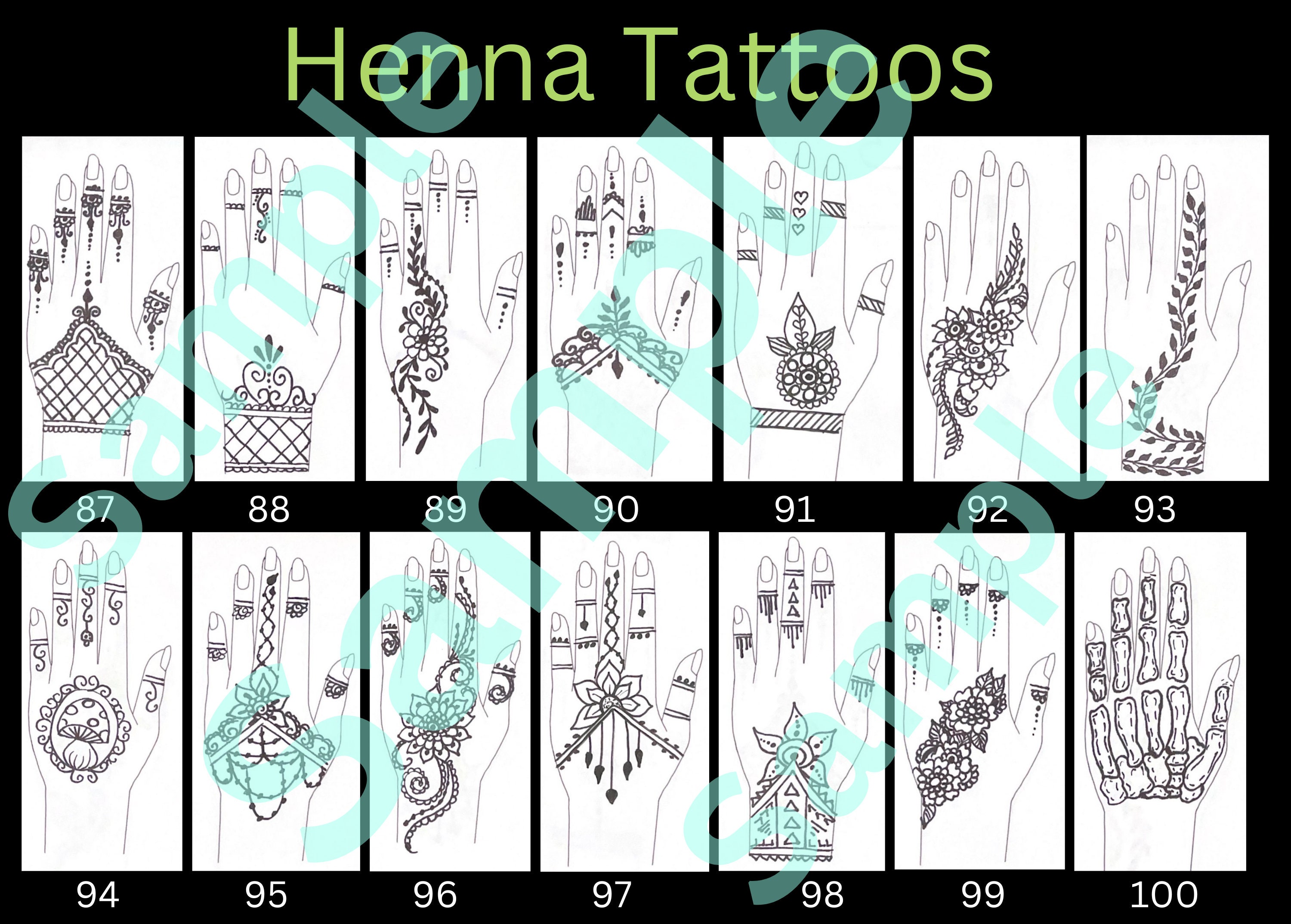 Henna Tattoo Book NO PRICES PDF Download - Etsy