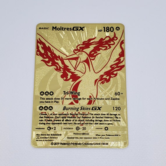 Pokemon ARTICUNO GX Gold Metal Card 