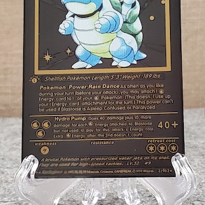 Pokemon BLASTOISE 2/102 Black Metal Card - Etsy