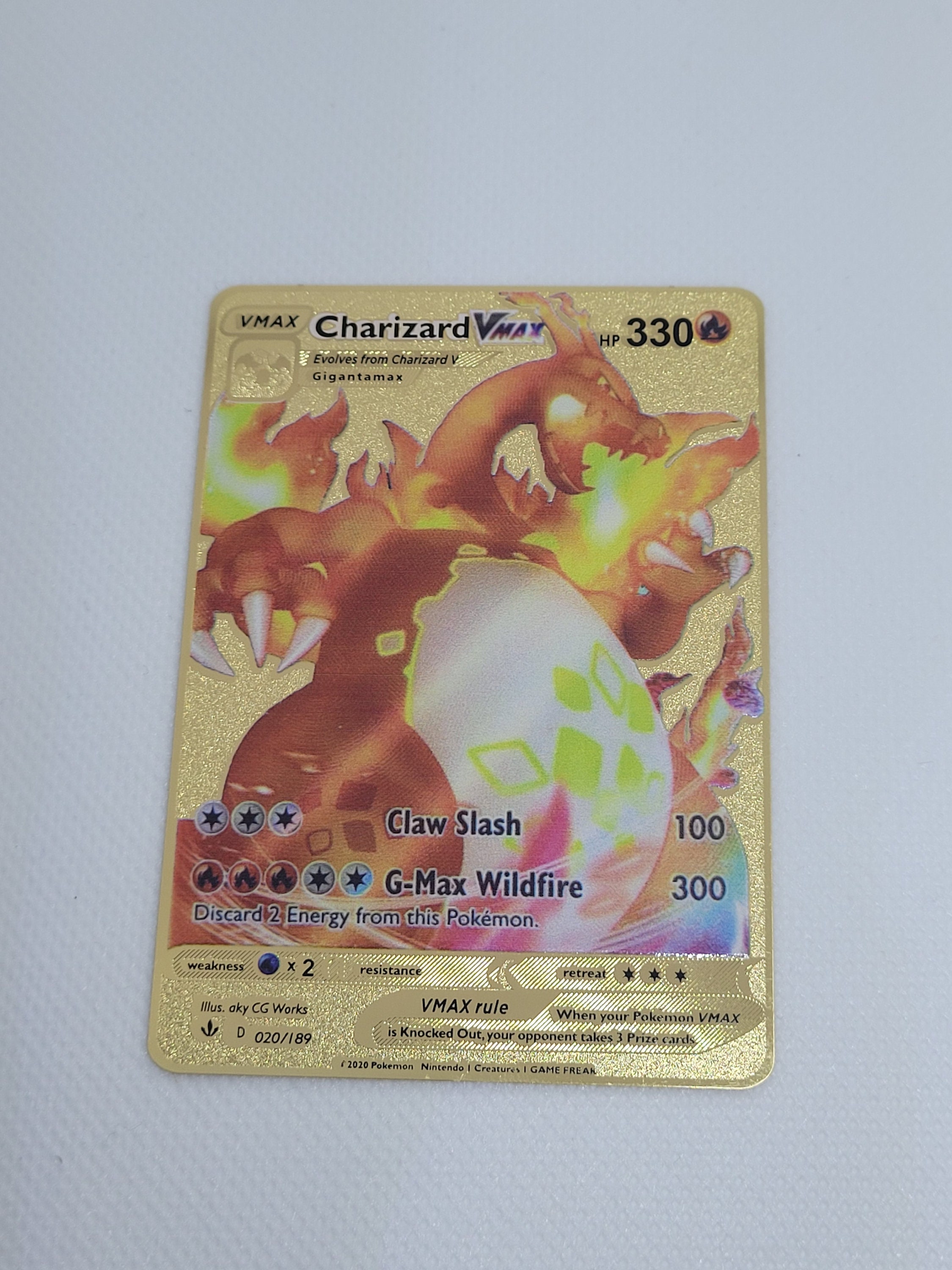 Charizard VMAX Shiny Gold Metal Pokemon Card -  Denmark