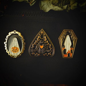 3 Halloween Pins | Ghost Art | Spooky | Enamel Pin