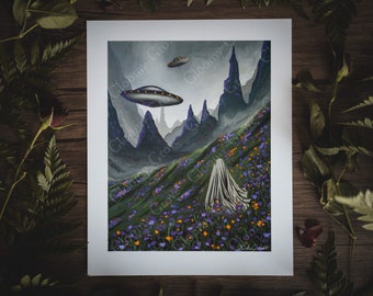 8x10in Fine Art Print | Edge of Eternity | Spooky Ghost | Cottagecore Artwork | Halloween Art