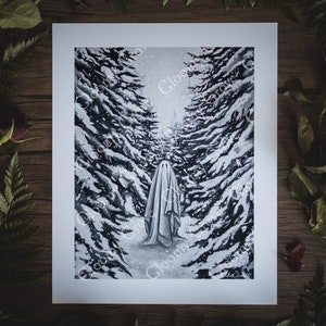 8x10in Fine Art Print | Winter Solstice | Spooky Ghost | Christmas