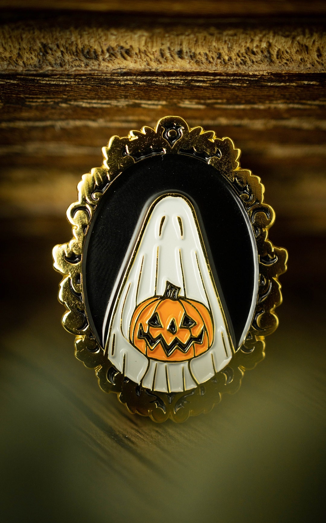 Victorian Halloween Pin Ghost Art Spooky Enamel Pin - Etsy