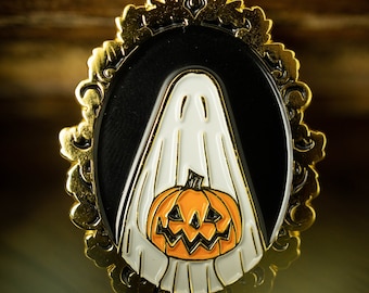 Victorian Halloween Pin | Ghost Art | Spooky | Enamel Pin
