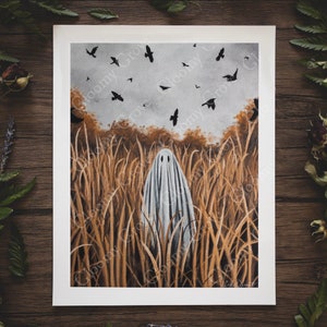 8x10in Fine Art Print | &quot;Ravenwood&quot; | Spooky Ghost | Fall Artwork | Halloween
