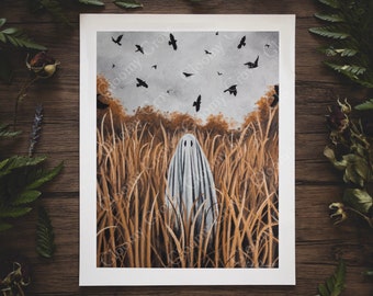 8x10in Fine Art Print | "Ravenwood" | Spooky Ghost | Fall Artwork | Halloween