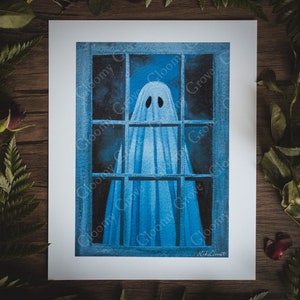 8x10in Fine Art Print | Spookachtig spook | Conceptueel kunstwerk | Blauw uur | Cottage kern | Halloween-vibes | Muur kunst