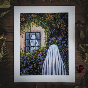 8x10in Fine Art Print | Spooky Ghost | Conceptual Artwork | Surreal Garden | Halloween Vibes | Wall Art