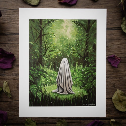 8x10in Fine Art Print the Gloomy Bookshop Spooky Ghost - Etsy