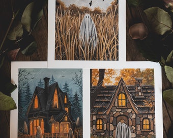 2023 Halloween Collection | 8x10in Fine Art Prints | Spooky Ghost | Fall Artwork | Halloween