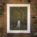 8x10in Fine Art Print | Spooky Ghost | Conceptual Artwork | Lonely Forest | Pine Trees | Halloween Vibes | Wall Art 