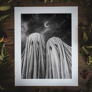 8 x 10 in fine-art print | Existentiële zielen | Spookachtig spook | Halloween-kunst