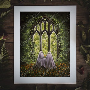 8x10in Fine Art Print | "Overgrown II" | Spooky Ghost | Fall Artwork | Halloween