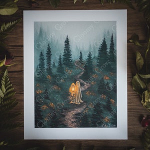 20x25cm Fine Art Print | Wandern | Gruselgespenst | PNW | Halloween | Halloween Kunst | Cottagecore