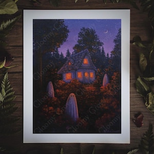 8x10in Fine Art Print | &quot;Autumn Dusk&quot; | Ghost Art | Cottage Core | Halloween