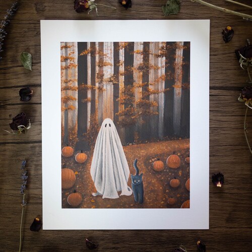 8x10in Fine Art Print Warm Welcome Spooky Ghost Fall - Etsy