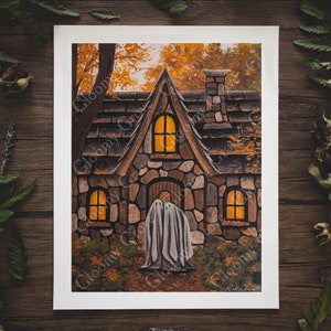 8x10in Fine Art Print | &quot;Beginning of the End&quot; | Spooky Ghost | Fall Artwork | Halloween