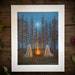 8x10in Fine Art Print | Fireside | Spooky Ghost | Fall Artwork | Halloween | Halloween Art | Cottagecore 
