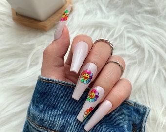 Flower Nails Etsy