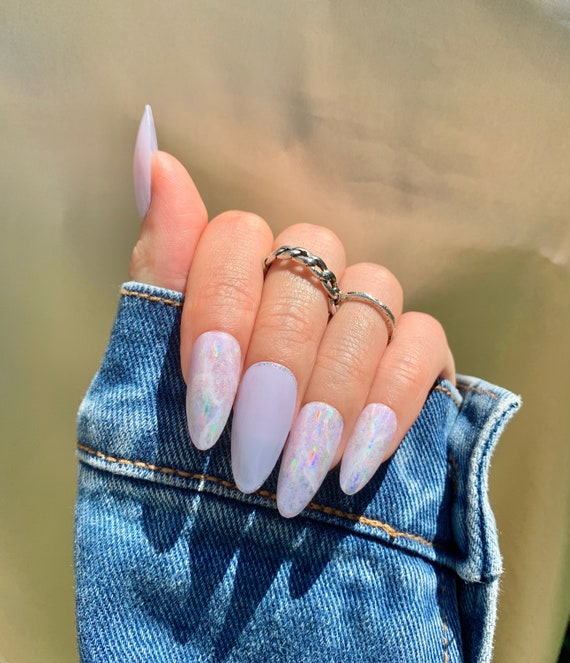 lavender almond nails
