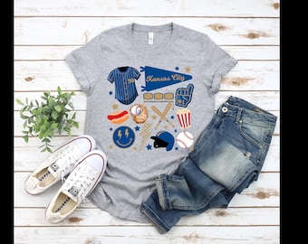 T-shirt met honkbalsymbolen Kansas City