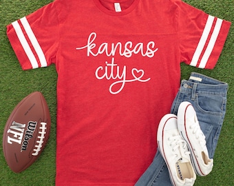 Kansas City Football Red Jersey T-shirt