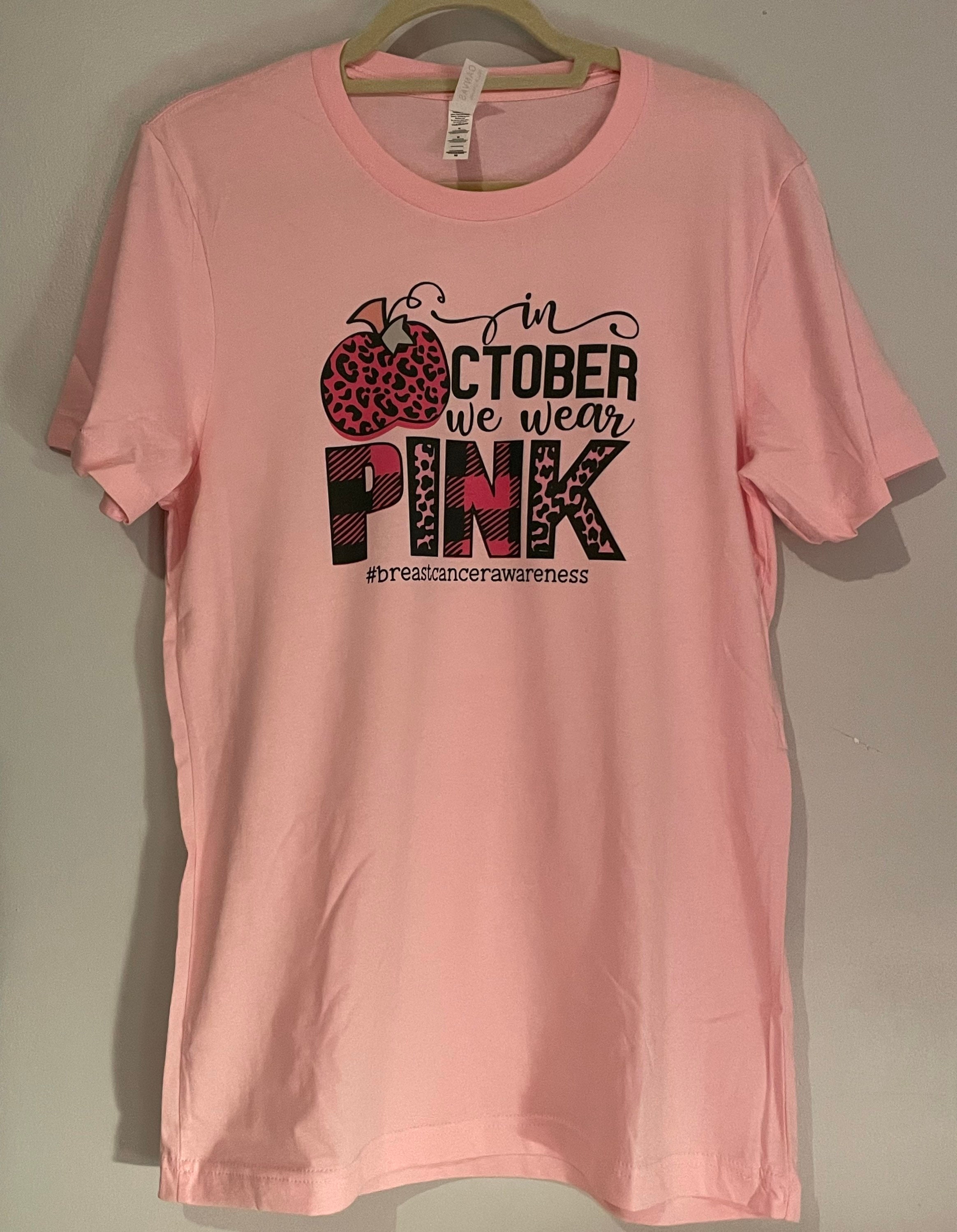 T-shirt Rose Homme Sensibilisation Cancer Du Sein – Octobre, 100% Coton, Marque Threadrock
