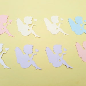 12 x Die Cut Cherub Angels Cupid Embellishments Card Making Topper Scrapbook, Wedding Christening Anniversary Craft