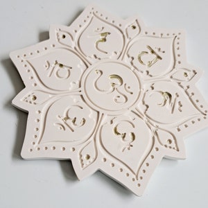 Silicone Mould Lotus Yoga Buddha Religious Symbol Coaster DYI Epoxy Resin Casting Mould Ceramic