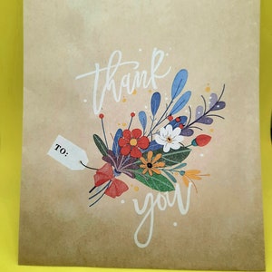 Sacs en papier de remerciement Bonbons Sacs kraft de fête Bonbons Cadeaux de mariage pour invités Cadeaux de remerciement Modèles assortis Sacs d'anniversaire marron Sacs à fleurs