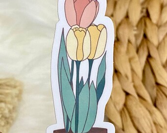Tulips Sticker / laptop sticker / die-cut sticker / waterproof sticker / mothers day gift / water bottle sticker / flower sticker