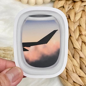 Plane view sticker / laptop sticker / travel sticker / waterproof sticker / die-cut sticker