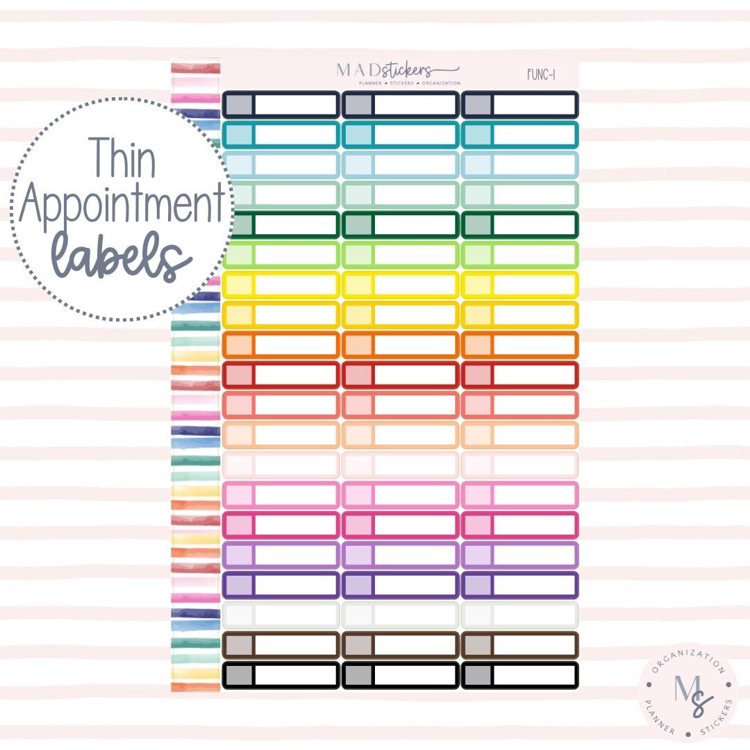 FUNC-1 | Thin Appointment Labels - Etsy