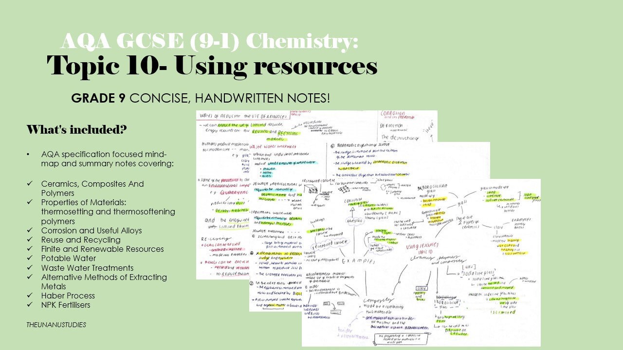 gcse chemistry notes etsy