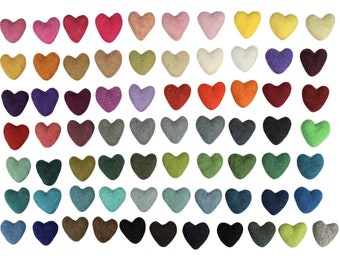 Felt Heart Shapes 3cm Loose Wool Felt Hearts 3D DIY Garland Pick Mix Heart Beads Pom Poms Felted Heart Valentines Craft PomPoms Craft