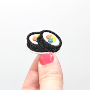 Sushi Patch - Iron on Sushi Patch Embroidered Kawaii Sushi Patch Iron on Cute Sushi Badge Backpack Motif Appliqué Customise Clothes Patch 32