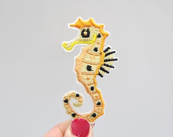Seahorse Patch - Iron on Patch - Embroidered Seahorse Patch - Iron on Badge - Sea Creature Patches - Marine life/ Sea life/ Underwater - 68