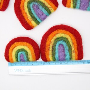 Bright Wool Felted Rainbow Sold Individually Small or Large Sizes Handmade 100% Wool Baby Mobile Supplies DIY Garland Pride Decorations image 3