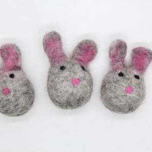 Vilt Bunny Heads Handgemaakt - Individueel verkocht - Naaldvilt konijn Naaldvilt Bunny voor Pasen Craft maatregelen ongeveer 6,5 cm x 4,5 cm x 3 cm