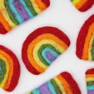 Bright Wool Felted Rainbow Sold Individually Small or Large Sizes Handmade 100% Wool Baby Mobile Supplies DIY Garland Pride Decorations image 1