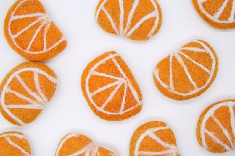 Sold Individually Fruit Craft Decoration Felt Craft Supply Felted Orange Slice 100/% Pure Wool Felted Orange Fruit 6cm x 4.5cm Approx