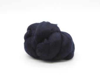 Midnight Blue Merino Top Roving Wool 25g - Needle Felting Wool Thrumming Wool - Wool Tops Wool Roving Felting Wool Pure Wool Fiber Spinning