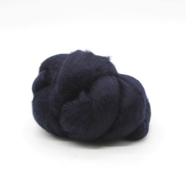 Midnight Blue Merino Top Kammzug 25g - Nadelfilz Wolle Thrumming Wolle - Wolle Tops Wolle Kammzug Filzwolle Reine Wolle Faser Spinning