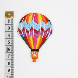 Hot Air Balloon Patch Iron on Colourful Rainbow Hot Air Balloon Patch Embroidered Air Balloon Patch Badge Motif Appliqué Clothes Patch 4 image 2