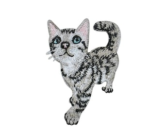 Embroidered Cat Patch – Iron-On Kitten Appliqué, Kitty Motif