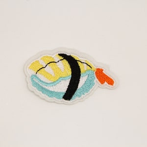 Sushi Patch Iron on Sashimi Patch Embroidered Kawaii Sushi Patch Cute Prawn Sushi Badge Backpack Motif Appliqué Jacket Clothes Patch - 8
