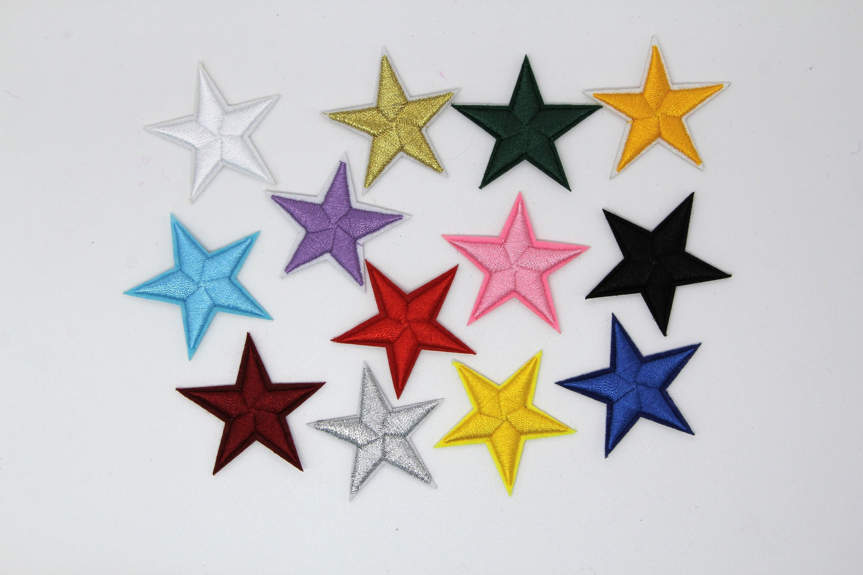 4cm Star Patch Embroidered Iron on Star Patches Gold, Silver, Red,  Metallic, Blue Badge Motif Appliqué Patch Clothes Badge Sticker 158 164 